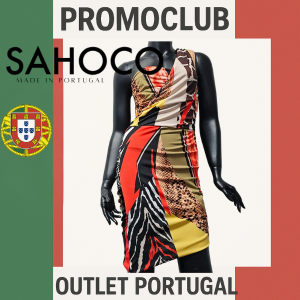 Рокля Sahoco - с животински принтове, 90% полиестер, 10% еластан, размер S, Португалия